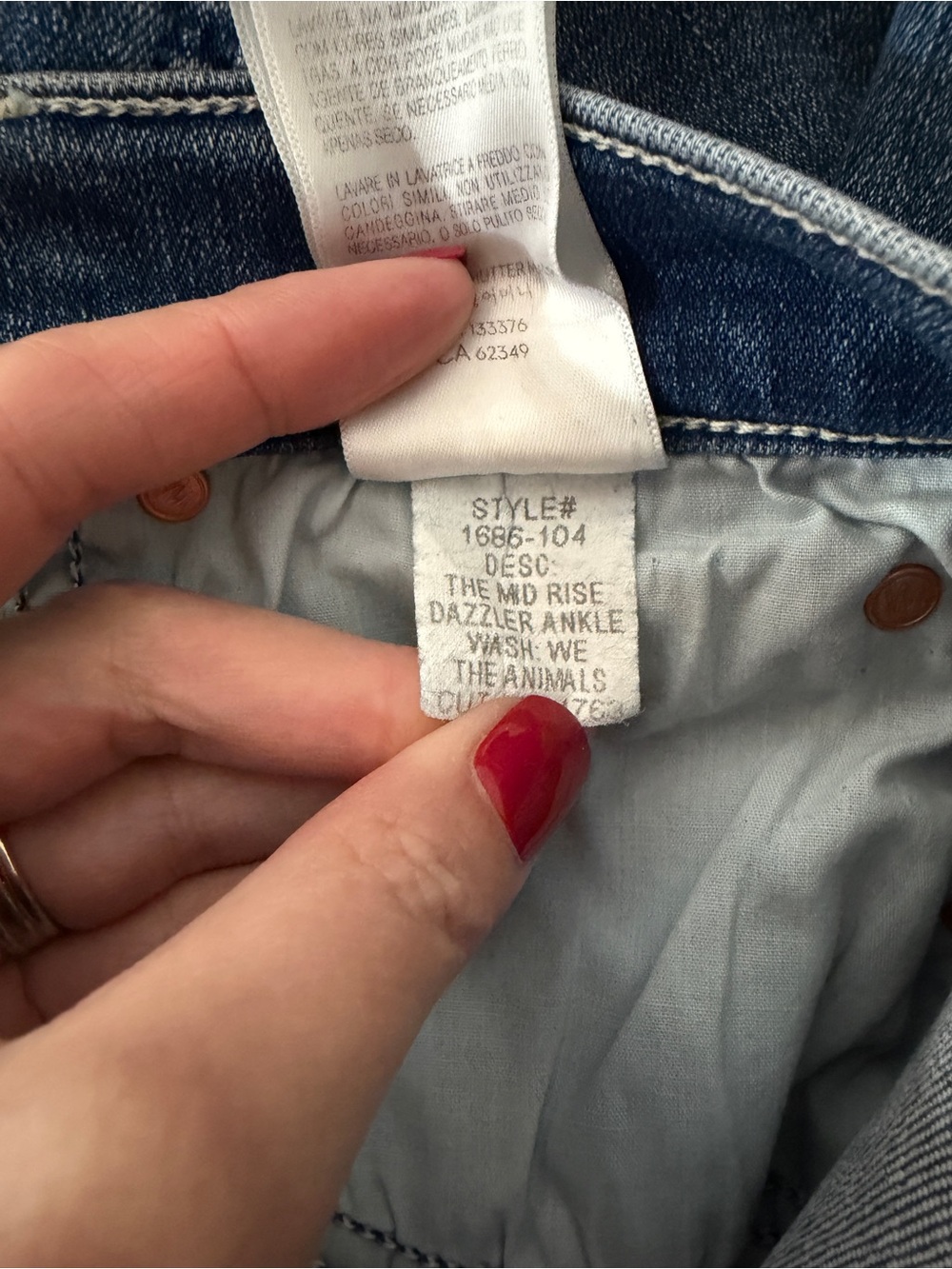 MOTHER The Mid Rise Dazzler Ankle Jeans We The Animals Blue Women's - Size 26 - Picture 11 of 12